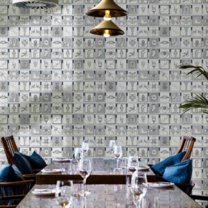 Alchemici-Bianco-e-blu-Berlino-MaVoix-elegant-dining-room-Carta-da-parati-collezione-Racconti