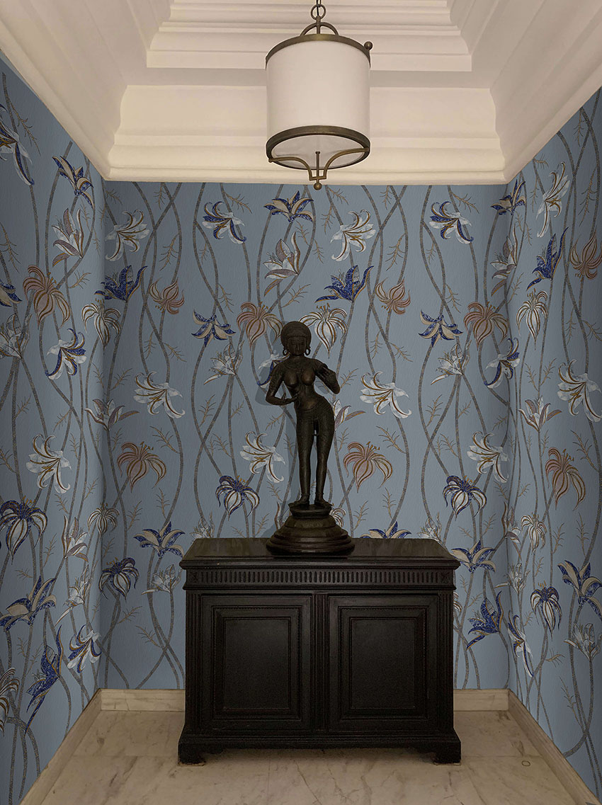Fiori-azzurro-fiordaliso-MaVoix-wallpaper-evocative-interior-Collezione-Racconti