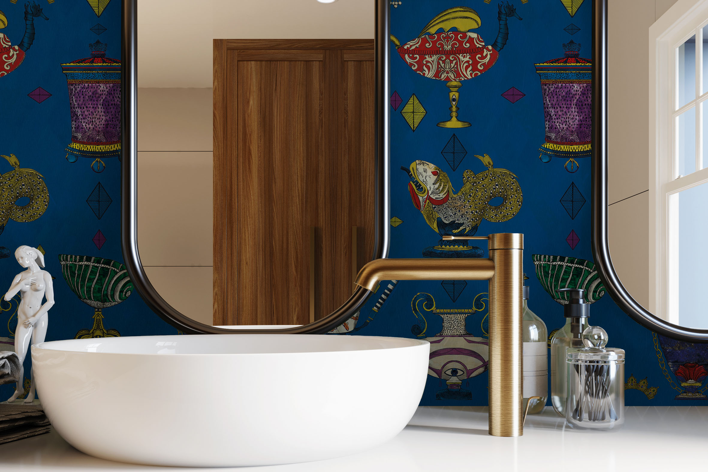Ludovica-Blu-Elettrico-MaVoix-Wallpaper-bathroom-interior-design