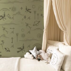 Wallpaper-Universo-Sage-Green-Children-Room-decor