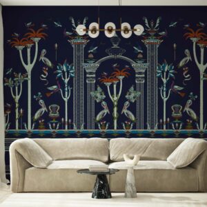 Via-Salvestrina-12-Blu-Notte-MaVoix-wallpaper-Affresco-back-couch-interior-design