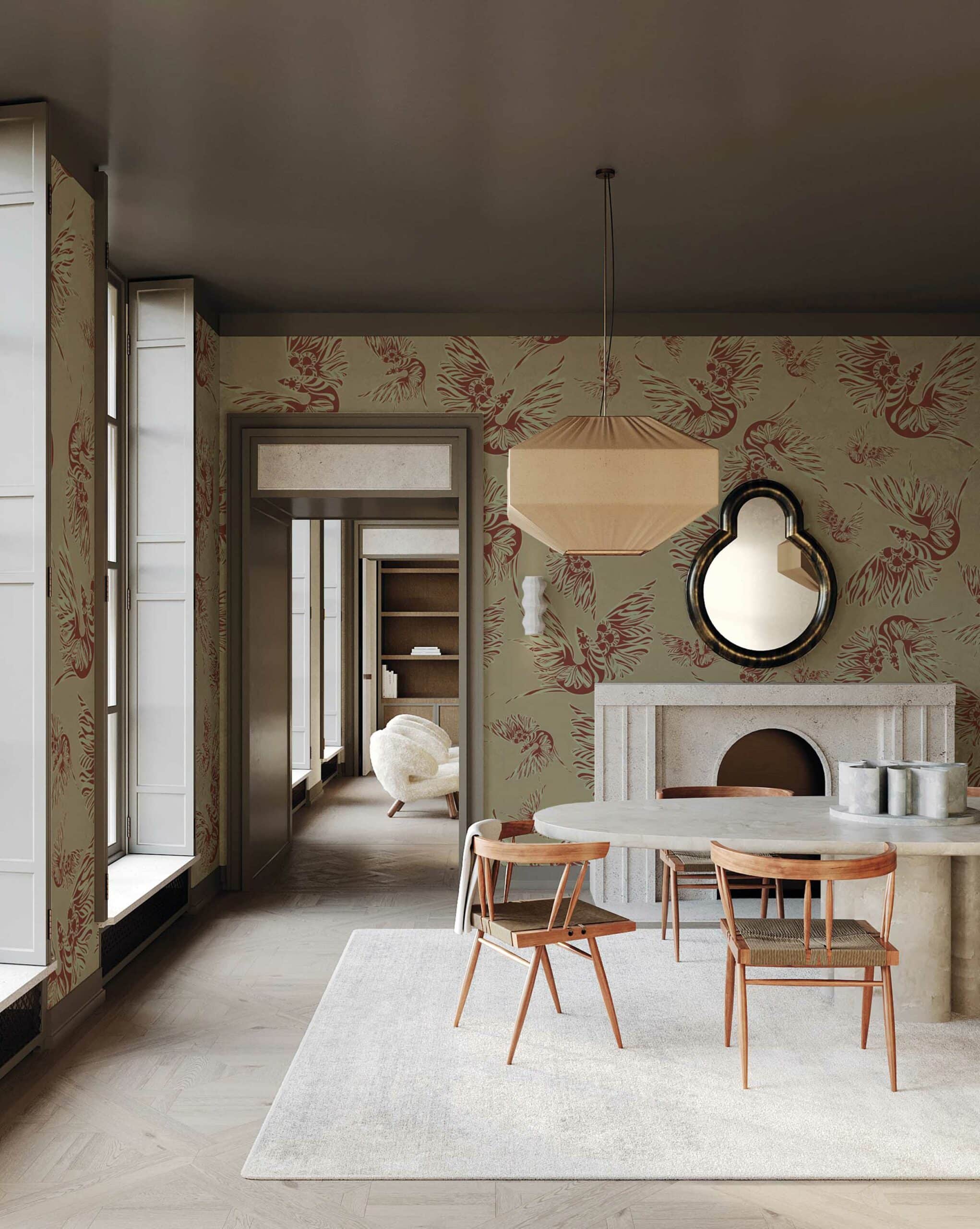 Mysterious-Beige-Earth-Wallpaper-Leonardo-Dini-x-MaVoix-Collection-Essentials-Cool-Dining-Room-