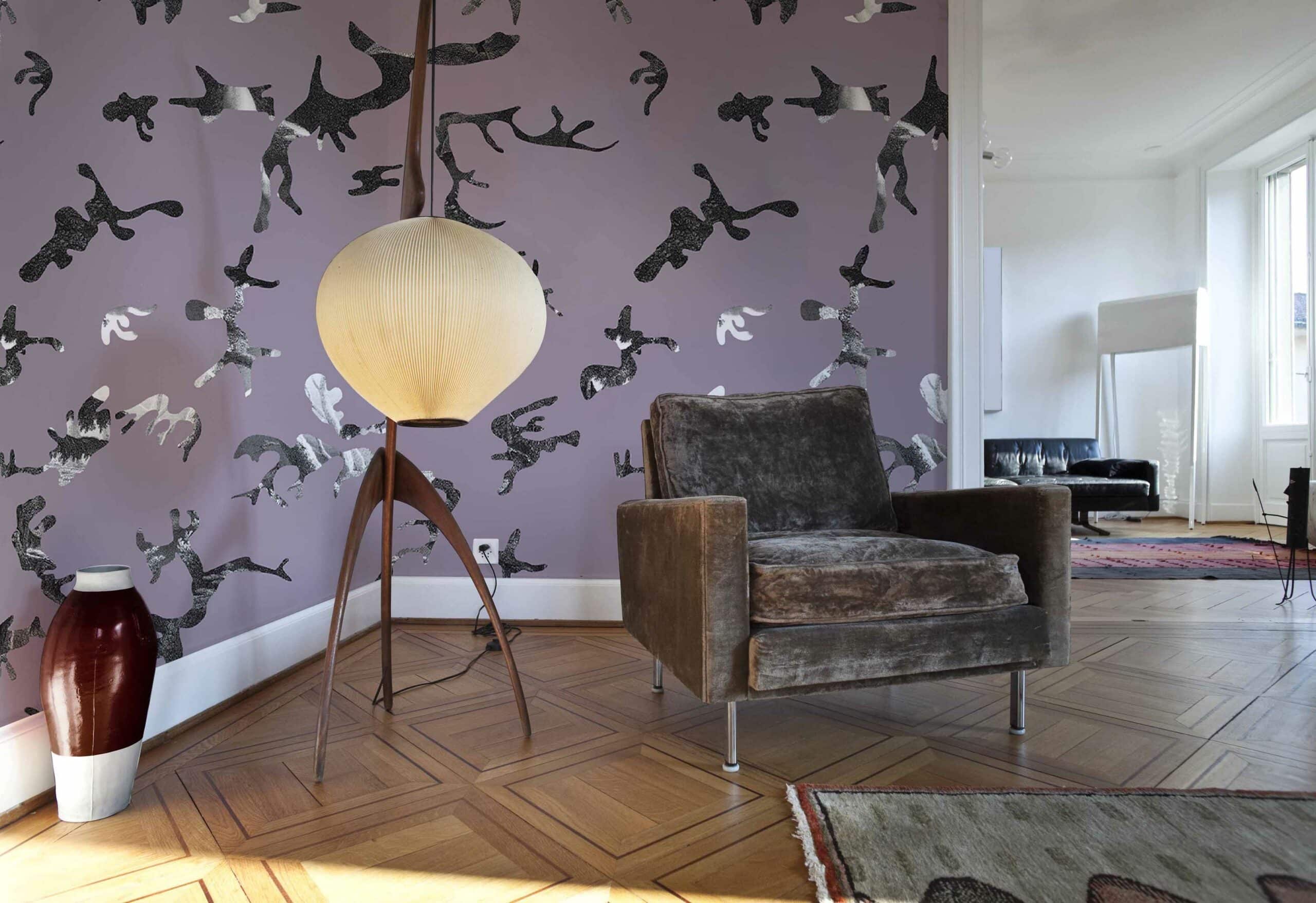 Find-me-in-the-Dark-Retro-Rosa-MaVoix-Wallpaper-by-Magnus-Gjoen-living-room-styling-Spazio-Miscellanea