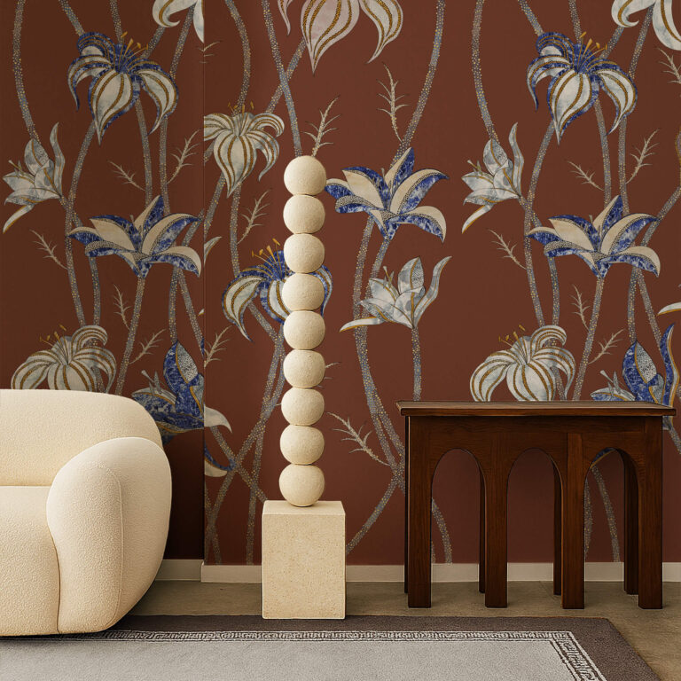 Fiori Terracotta | Wallpaper — carta da parati MaVoix by Marika Tardio