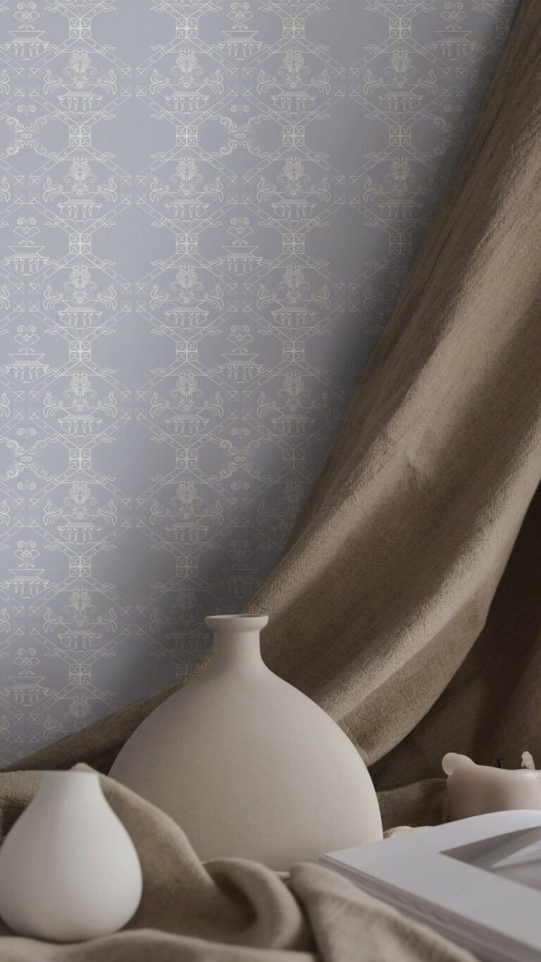 Ricamo Grigio Polvere | Wallpaper — carta da parati MaVoix by Marika Tardio