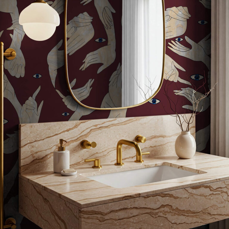 Uno, Nessuno Red Classic Burgundy | Wallpaper — carta da parati MaVoix by Marika Tardio