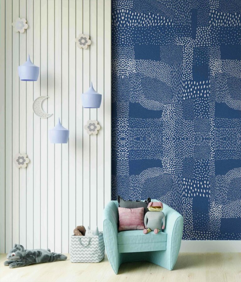 Macchiette Blu Classico | Wallpaper — carta da parati MaVoix by Marika Tardio