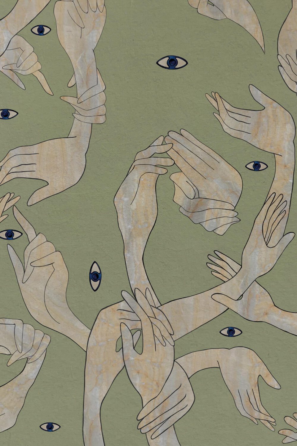 Uno, Nessuno Verde Prato | Wallpaper — carta da parati MaVoix by Marika Tardio