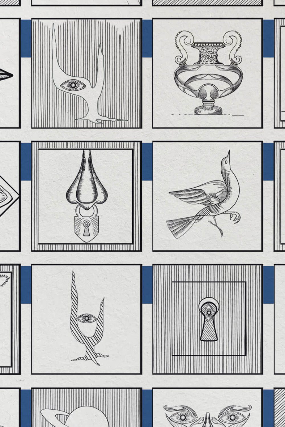 Alchemici Bianco & Blu Berlino | Wallpaper — carta da parati MaVoix by Marika Tardio