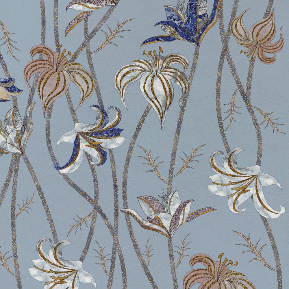 Fiori Azzurro Fiordaliso | Wallpaper — carta da parati MaVoix by Marika Tardio