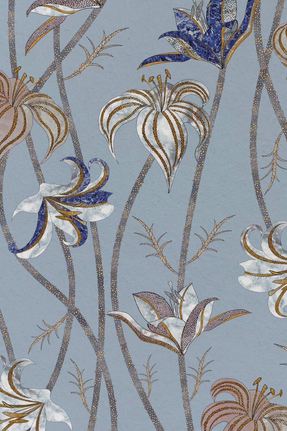 Fiori Azzurro Fiordaliso | Wallpaper — carta da parati MaVoix by Marika Tardio