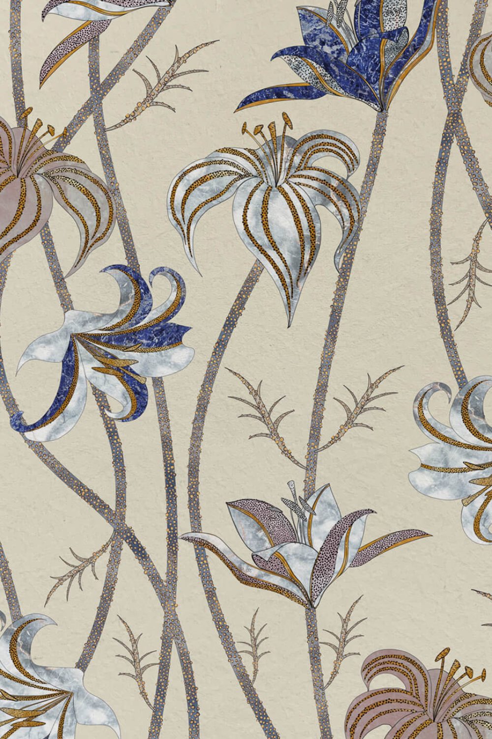Fiori Caffellatte | Wallpaper — carta da parati MaVoix by Marika Tardio