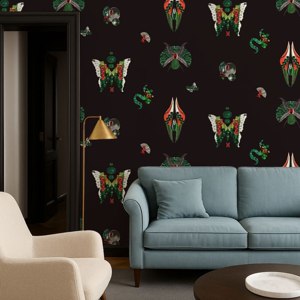Jewelry Bugs Onyx | Wallpaper — carta da parati MaVoix by Fanny Garnichat
