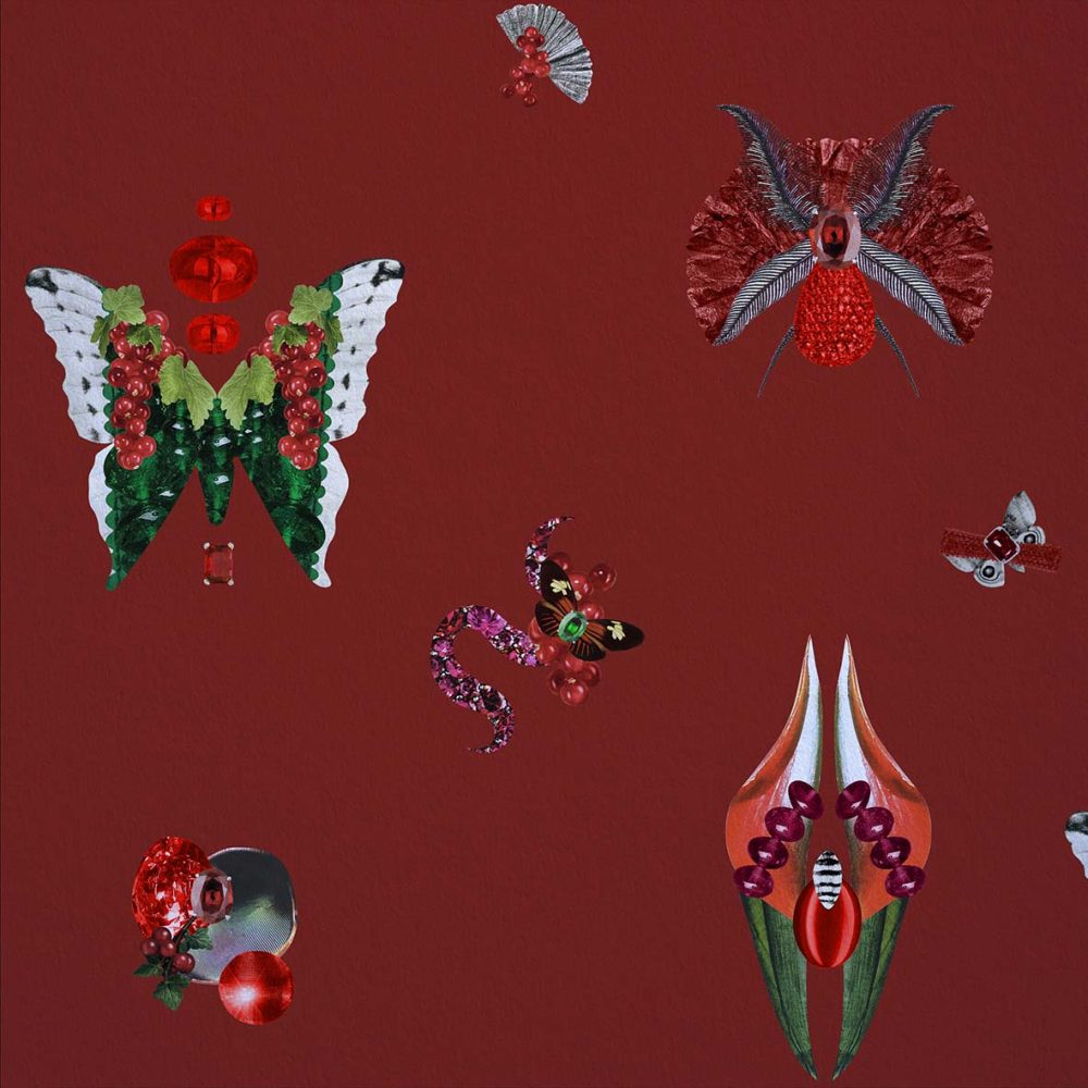 Jewelry Bugs Ruby | Wallpaper — carta da parati MaVoix by Fanny Garnichat