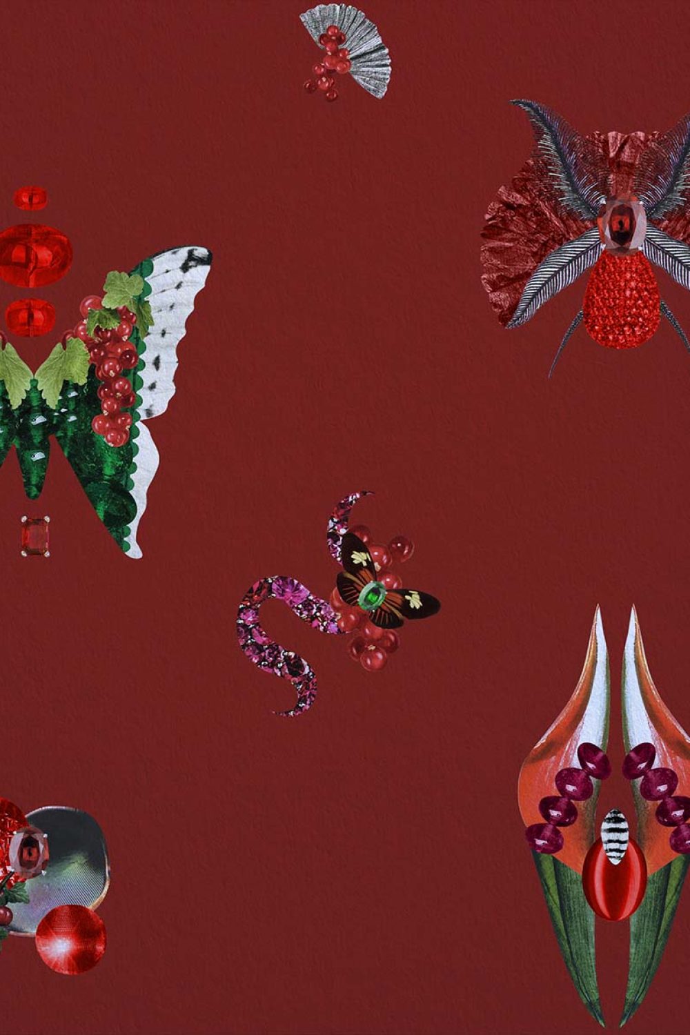 Jewelry Bugs Ruby | Wallpaper — carta da parati MaVoix by Fanny Garnichat