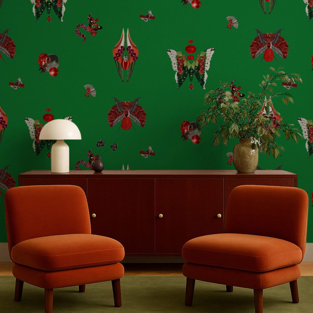 Jewelry Bugs Jade – Wallpaper — carta da parati MaVoix by Fanny Garnichat