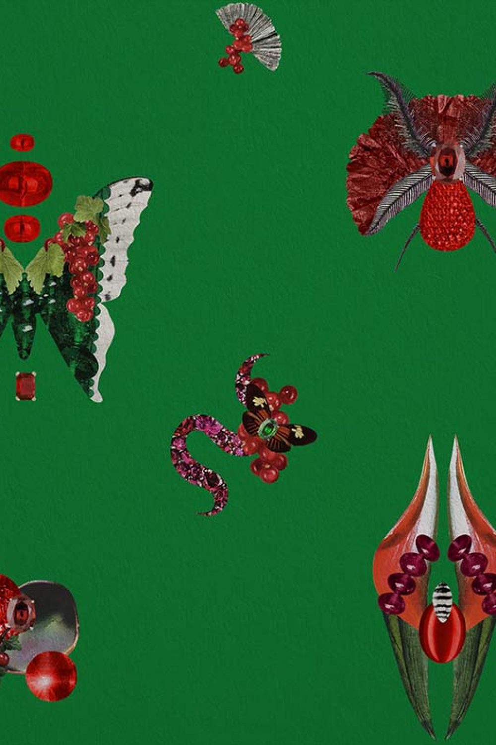 Jewelry Bugs Jade – Wallpaper — carta da parati MaVoix by Fanny Garnichat