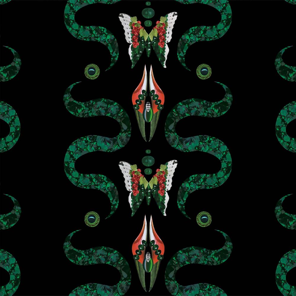 Zigzag Bugs Onyx | Wallpaper — carta da parati MaVoix by Fanny Garnichat