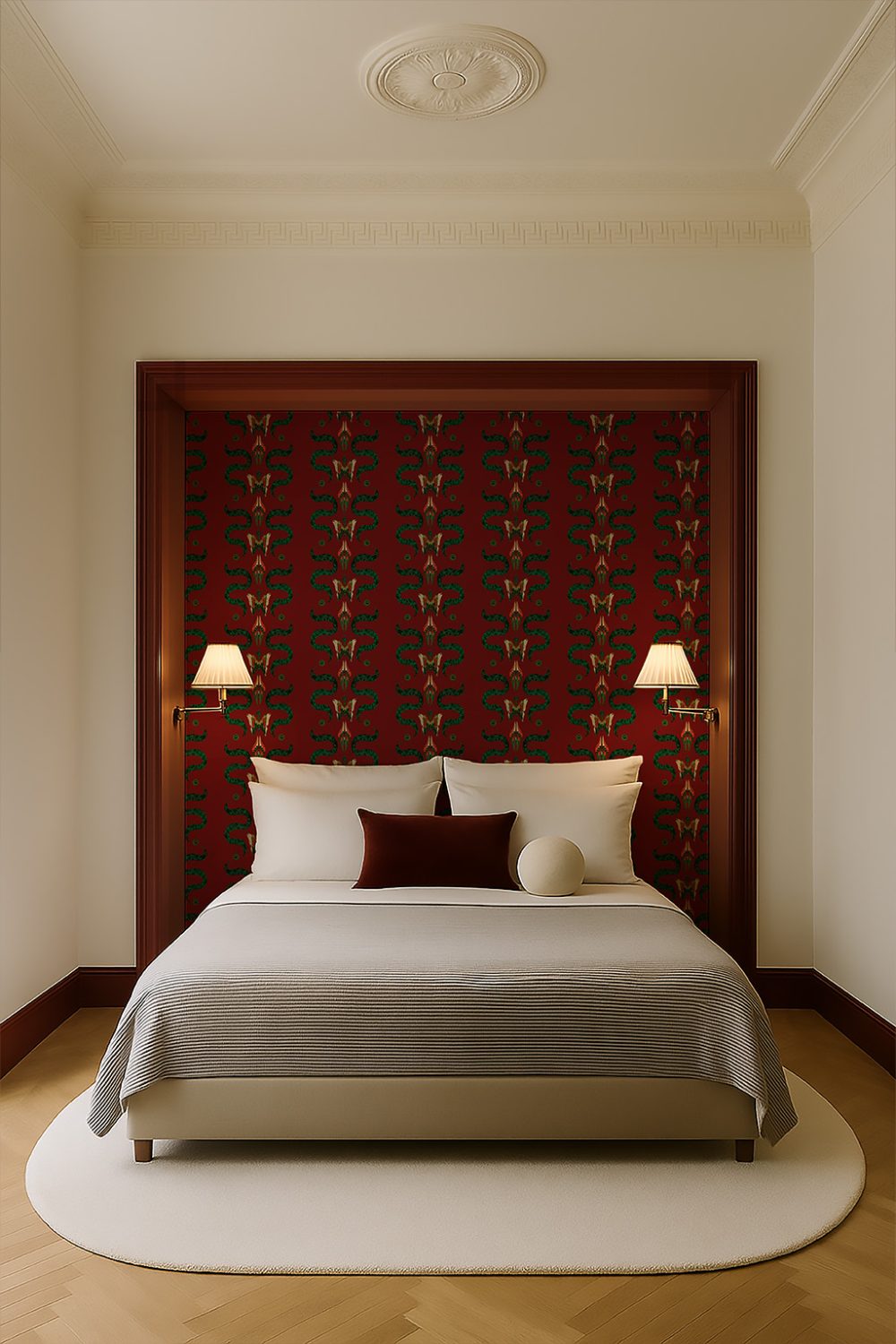 Zigzag Bugs Ruby | Wallpaper — carta da parati MaVoix by Fanny Garnichat