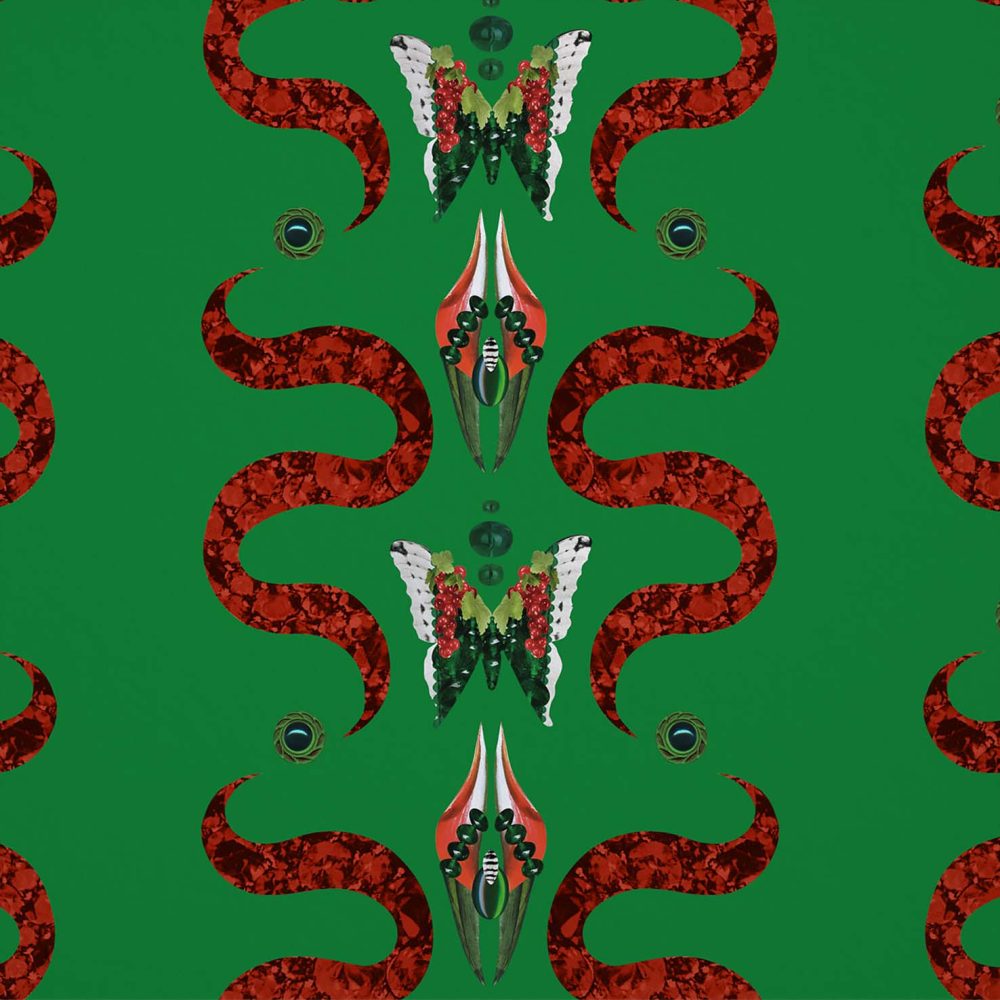 Zigzag Bugs Jade | Wallpaper — carta da parati MaVoix by Fanny Garnichat