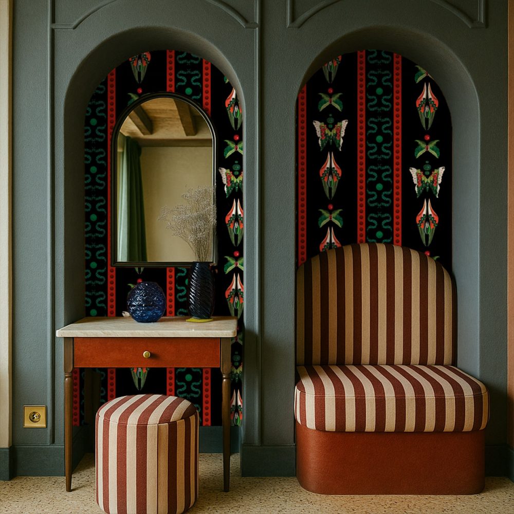 Bugs Lines Onyx | Wallpaper — carta da parati MaVoix by Fanny Garnichat