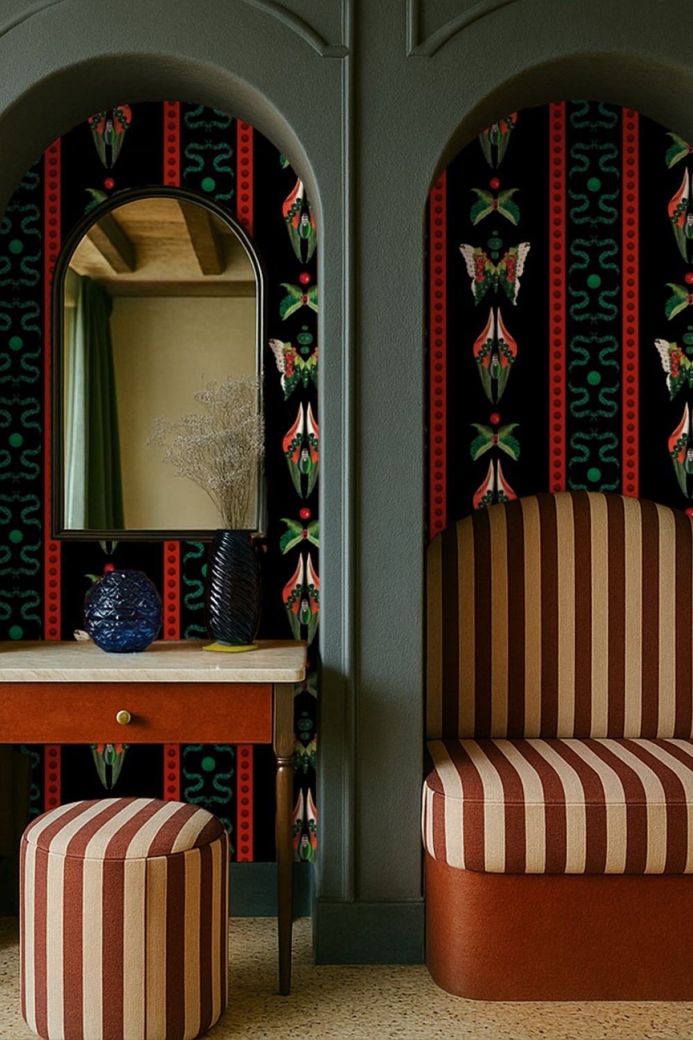 Bugs Lines Onyx | Wallpaper — carta da parati MaVoix by Fanny Garnichat