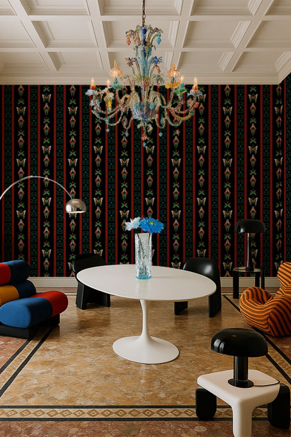 Bugs Lines Onyx | Wallpaper — carta da parati MaVoix by Fanny Garnichat