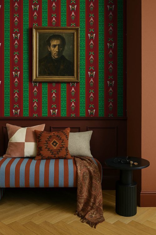 Bugs Lines Ruby | Wallpaper — carta da parati MaVoix by Fanny Garnichat