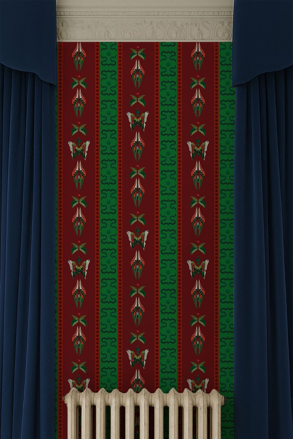 Bugs Lines Ruby | Wallpaper — carta da parati MaVoix by Fanny Garnichat