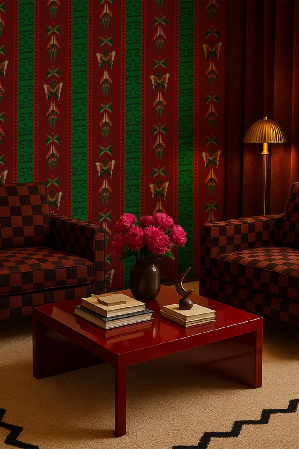 Bugs Lines Ruby | Wallpaper — carta da parati MaVoix by Fanny Garnichat