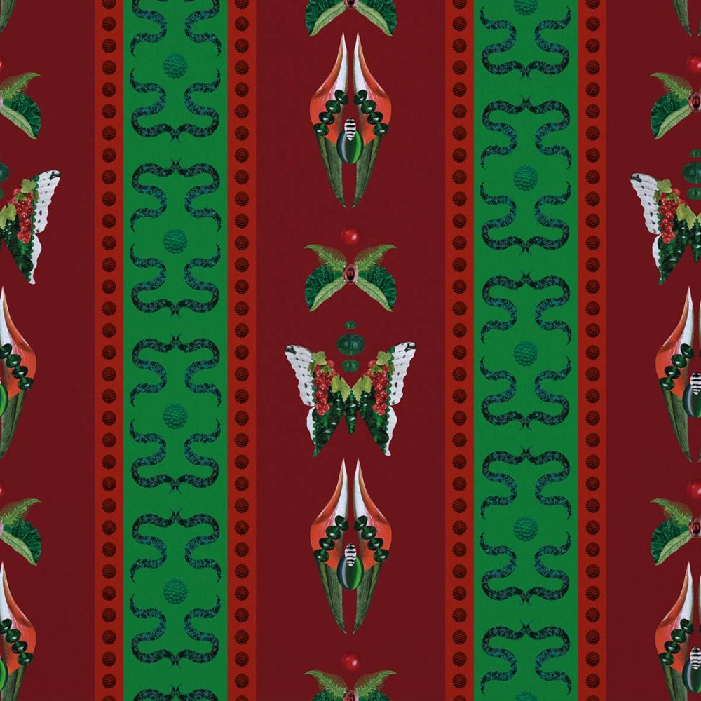 Bugs Lines Ruby | Wallpaper — carta da parati MaVoix by Fanny Garnichat