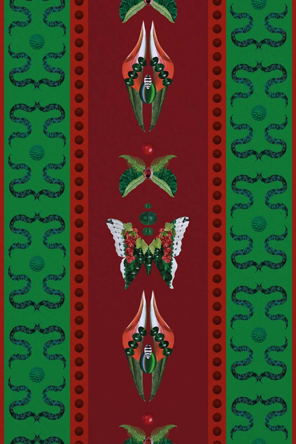 Bugs Lines Ruby | Wallpaper — carta da parati MaVoix by Fanny Garnichat