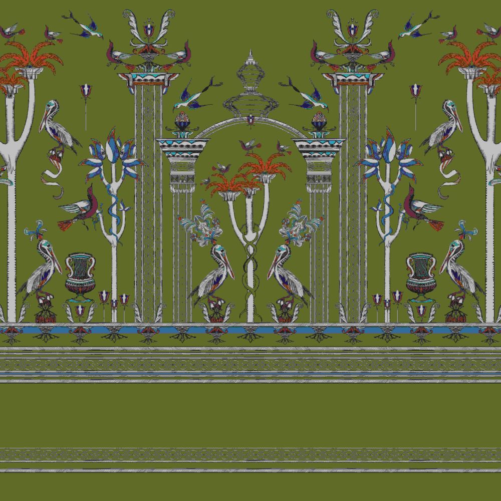 Via Salvestrina 12 Verde Oliva – Wallpaper — carta da parati MaVoix by Marika Tardio
