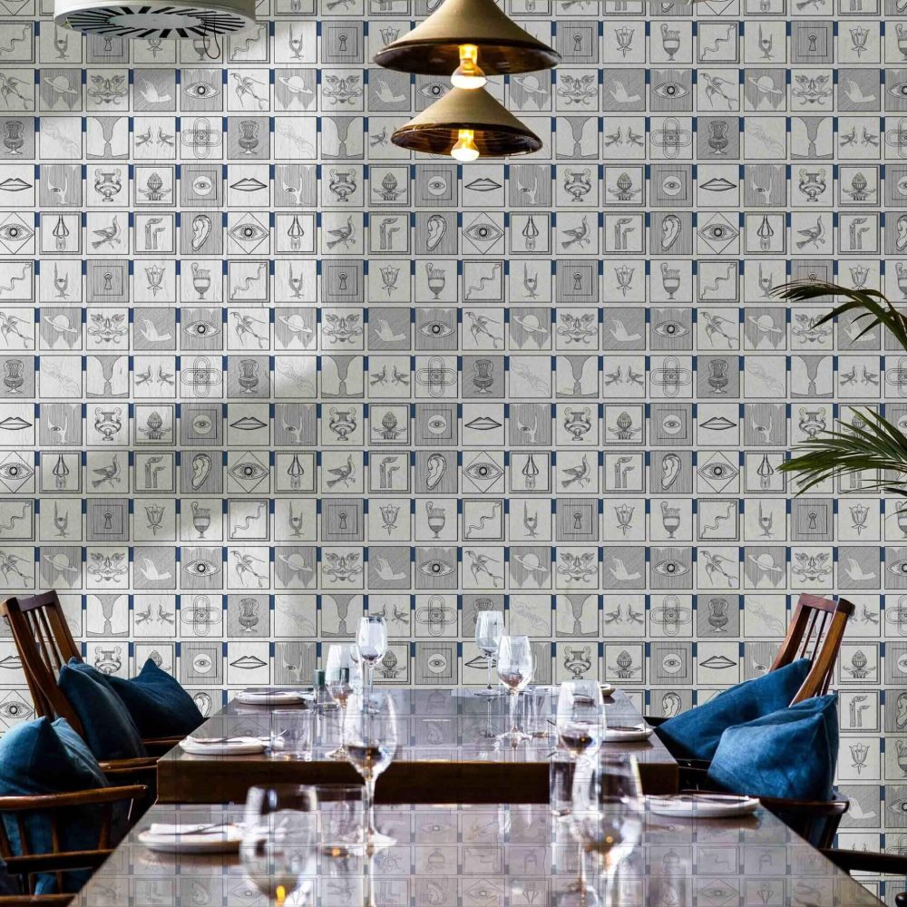 Alchemici Bianco & Blu Berlino | Wallpaper — carta da parati MaVoix by Marika Tardio