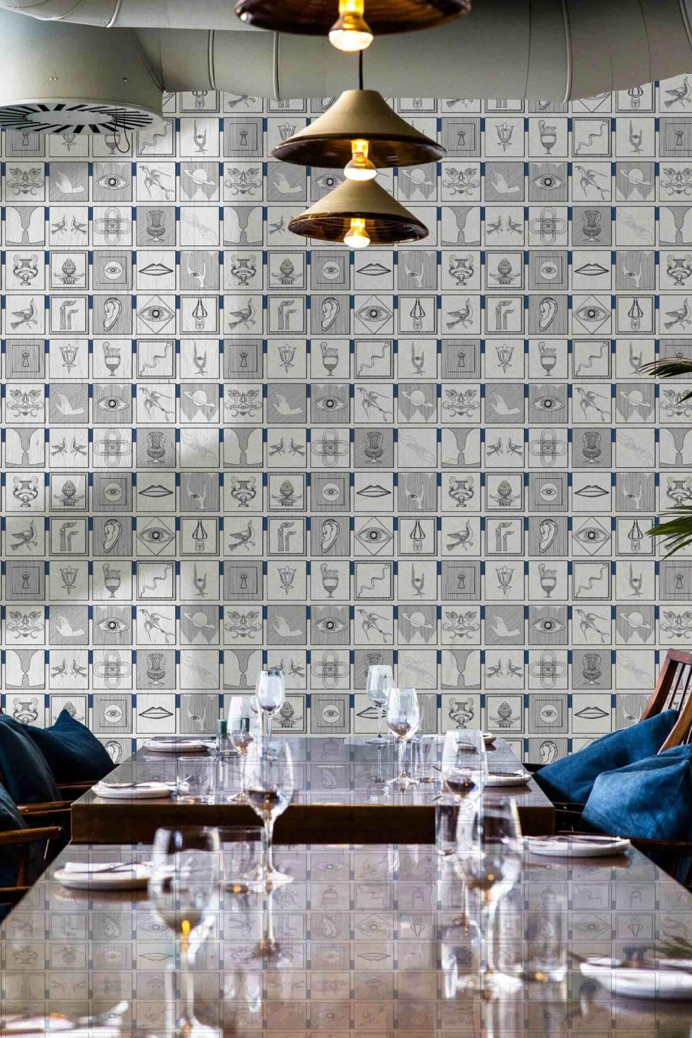 Alchemici Bianco & Blu Berlino | Wallpaper — carta da parati MaVoix by Marika Tardio