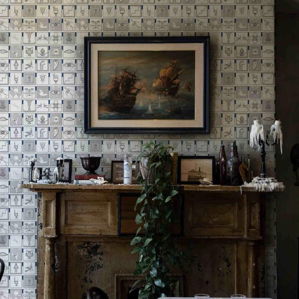 Alchemici Bianco & Blu Berlino | Wallpaper — carta da parati MaVoix by Marika Tardio
