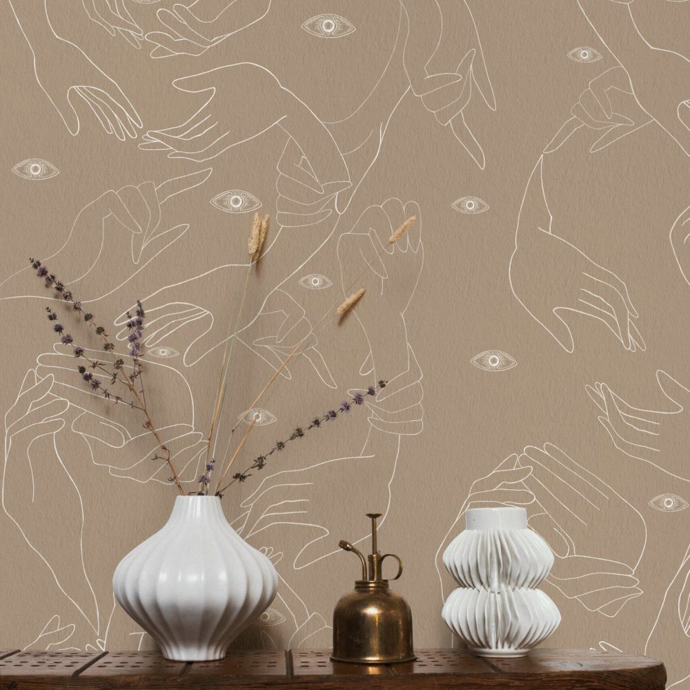 Uno, Nessuno Beige Soft | Wallpaper — carta da parati MaVoix by Marika Tardio