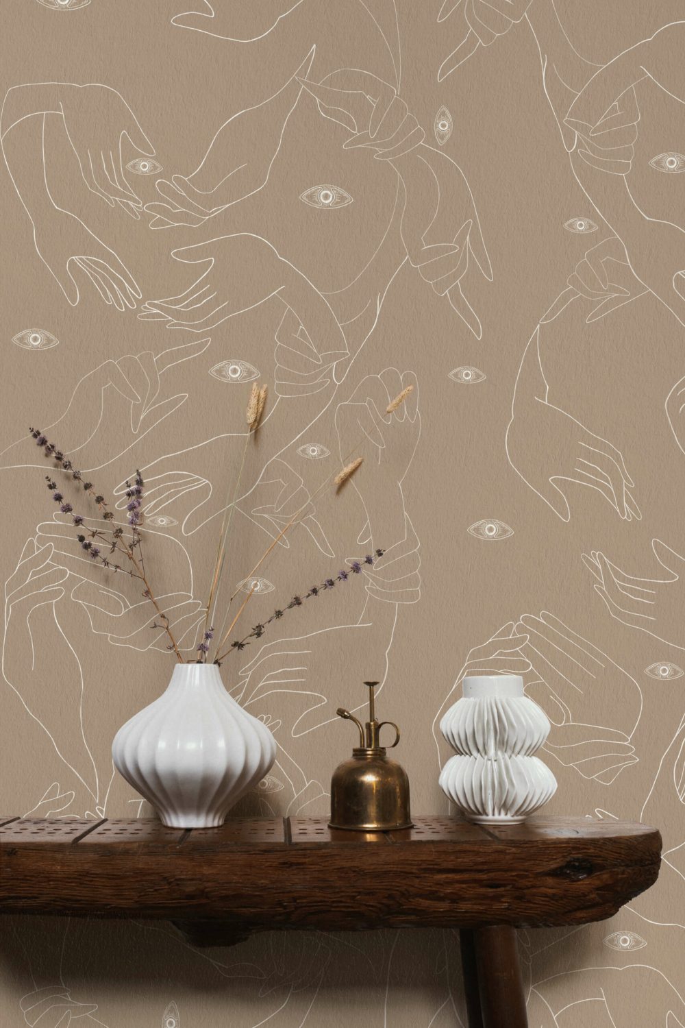 Uno, Nessuno Beige Soft | Wallpaper — carta da parati MaVoix by Marika Tardio