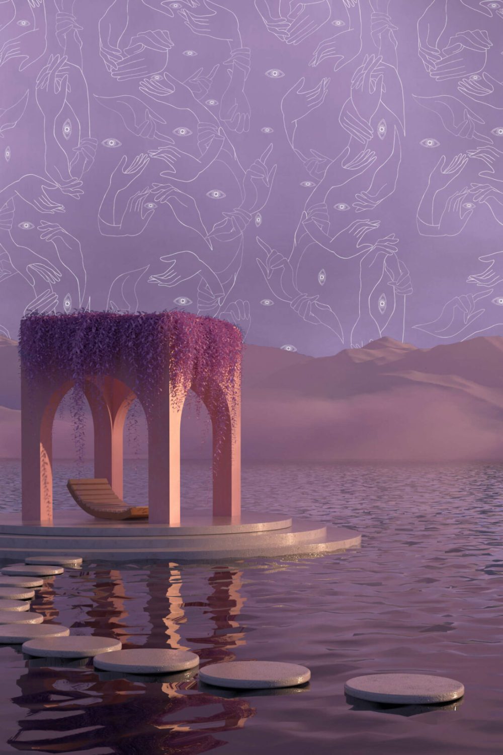 Uno, Nessuno Lavanda Digitale | Wallpaper — carta da parati MaVoix by Marika Tardio