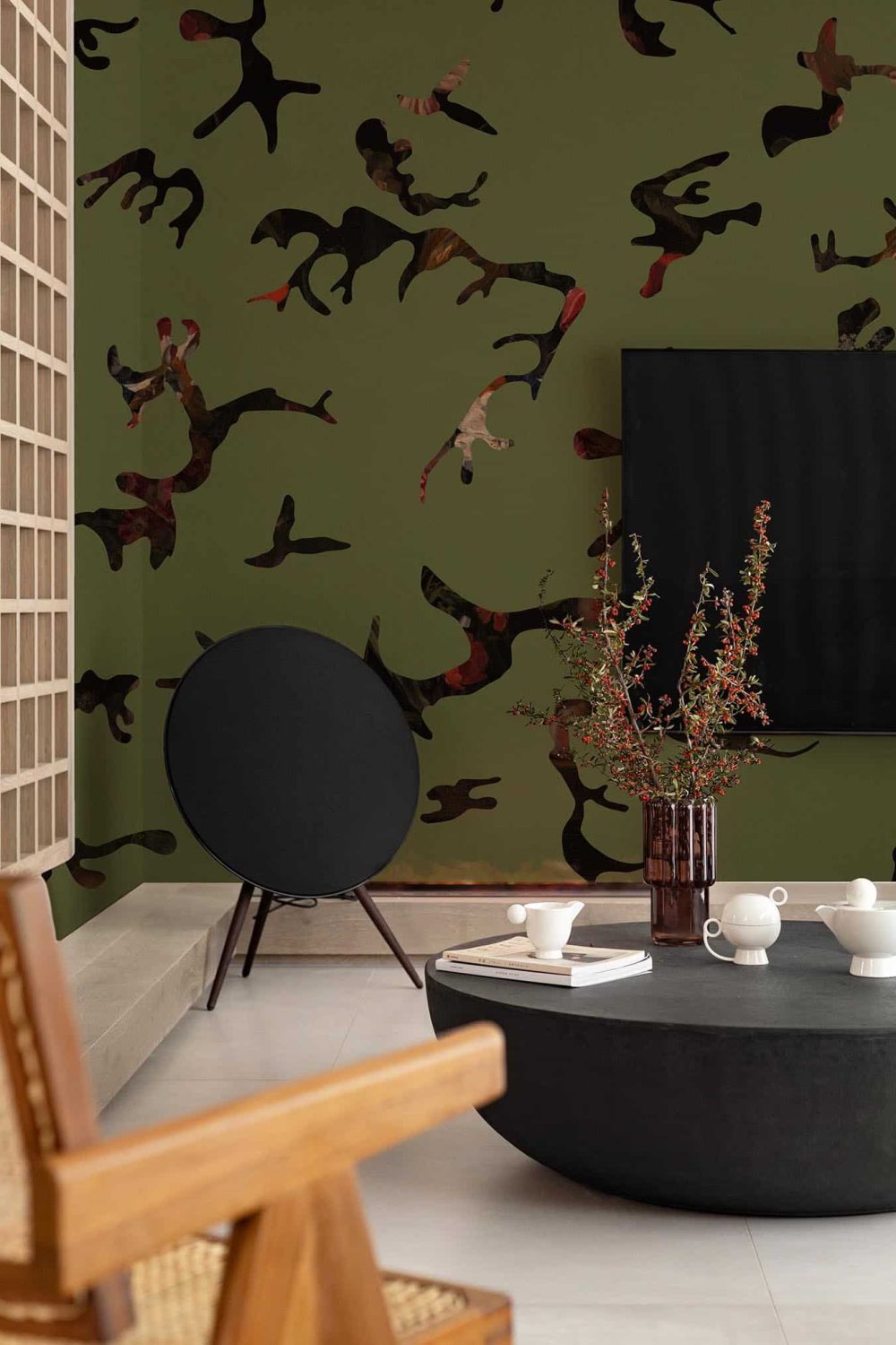 Find me in the Dark Verde Militare | Wallpaper — carta da parati MaVoix by Magnus Gjoen
