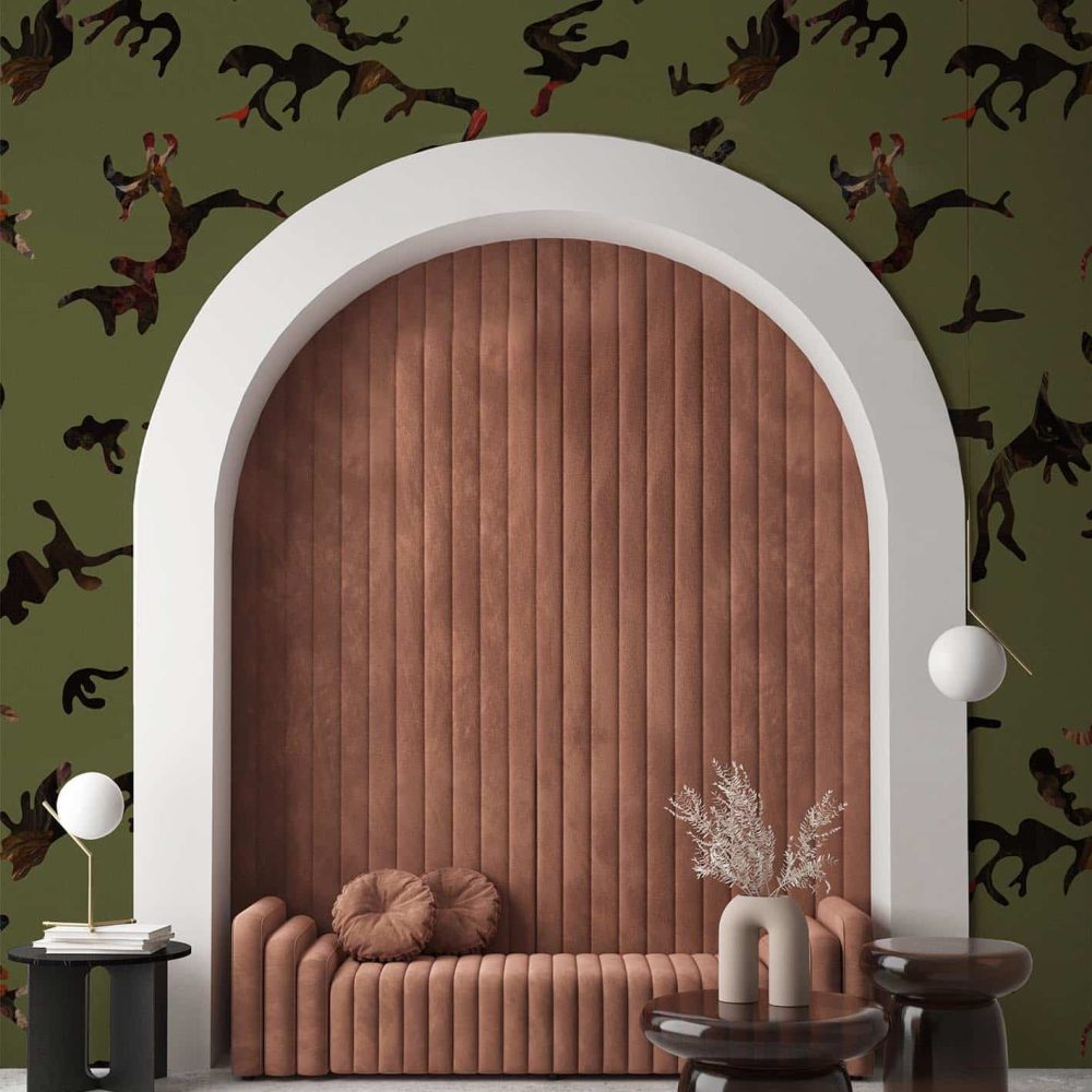 Find me in the Dark Verde Militare | Wallpaper — carta da parati MaVoix by Magnus Gjoen