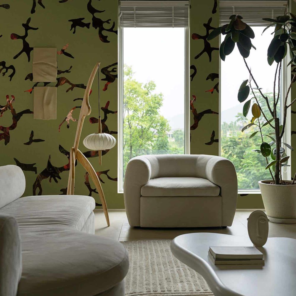 Find me in the Dark Verde Militare | Wallpaper — carta da parati MaVoix by Magnus Gjoen