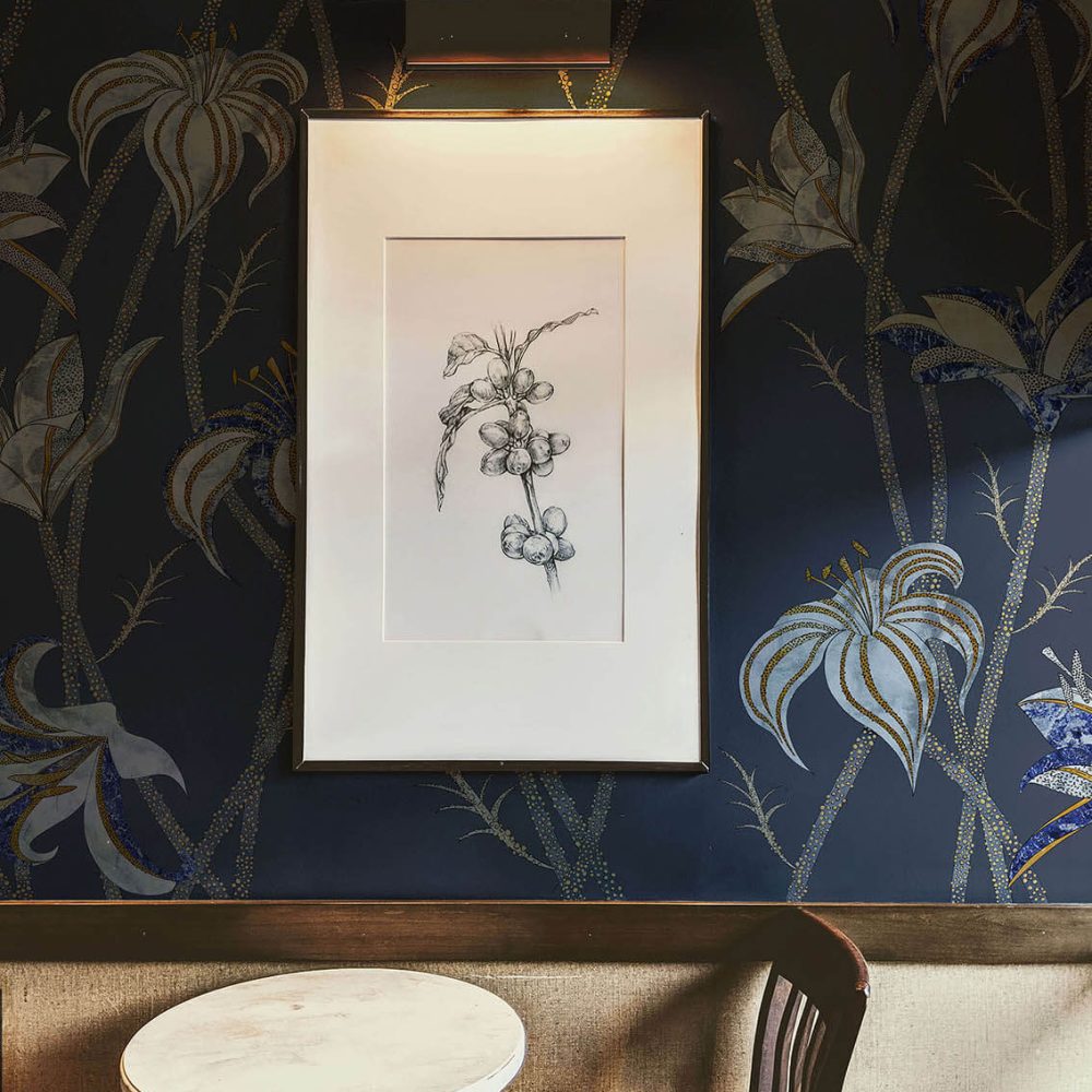 Fiori Blu Ardesia | Wallpaper — carta da parati MaVoix by Marika Tardio
