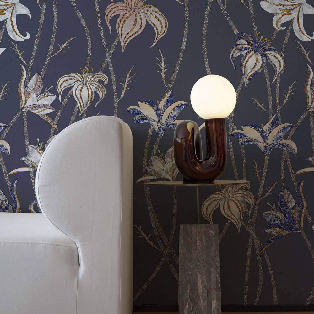 Fiori Blu Ardesia | Wallpaper — carta da parati MaVoix by Marika Tardio