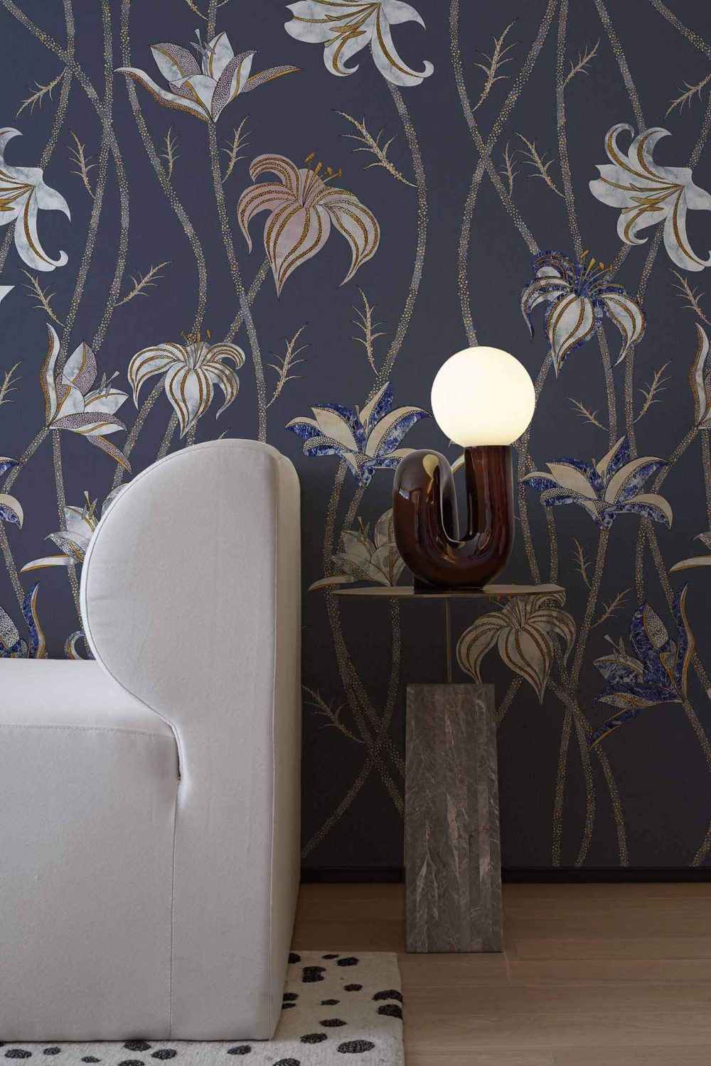 Fiori Blu Ardesia | Wallpaper — carta da parati MaVoix by Marika Tardio