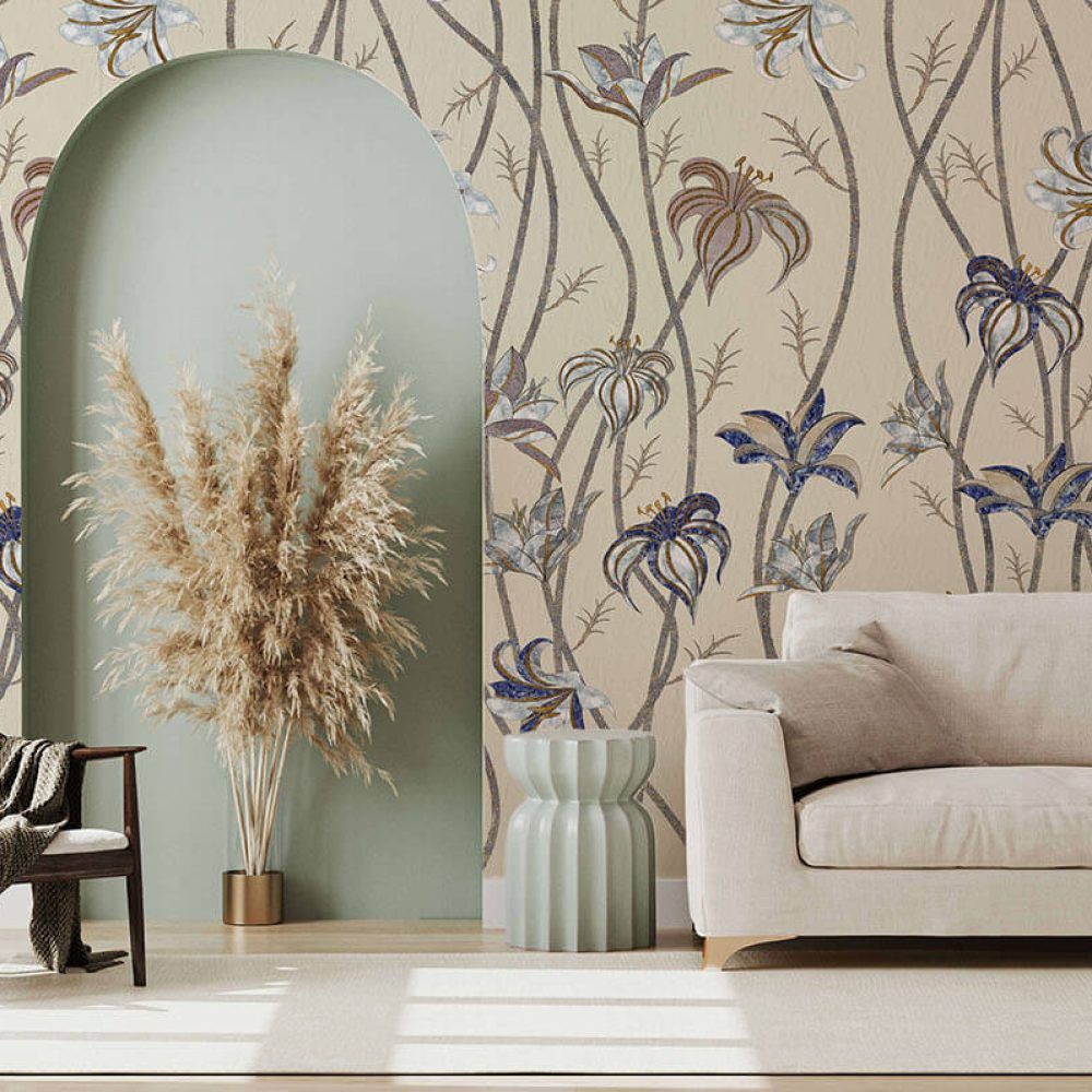 Fiori Caffellatte | Wallpaper — carta da parati MaVoix by Marika Tardio