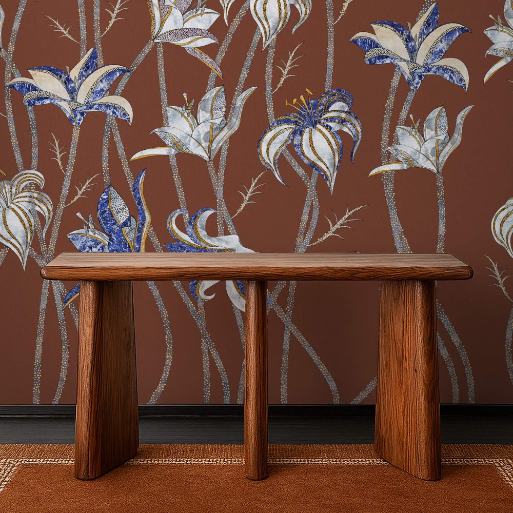 Fiori Terracotta | Wallpaper — carta da parati MaVoix by Marika Tardio