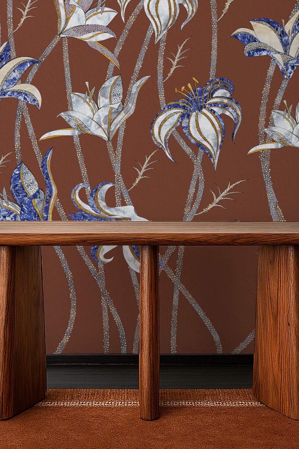 Fiori Terracotta | Wallpaper — carta da parati MaVoix by Marika Tardio