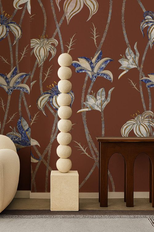 Fiori Terracotta | Wallpaper — carta da parati MaVoix by Marika Tardio