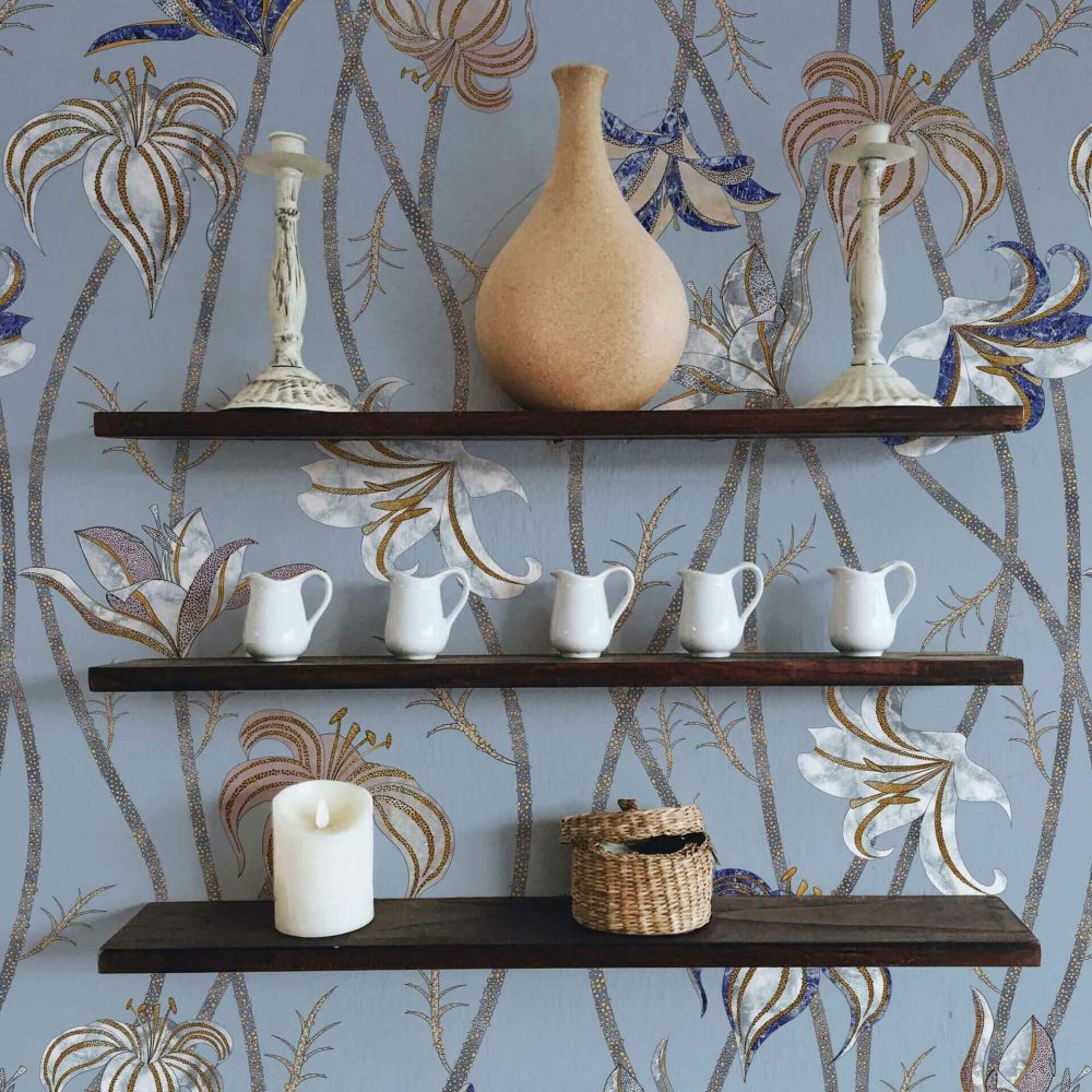 Fiori Azzurro Fiordaliso | Wallpaper — carta da parati MaVoix by Marika Tardio